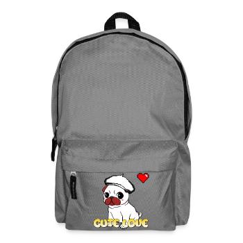 Süßer Liebes-Mops - Rucksack - Mittelgrau - Vorne