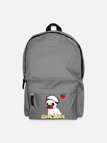 Süßer Liebes-Mops - Rucksack - Mittelgrau