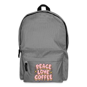 Peace Love Coffee in Pastell-Retro-Schrift - Rucksack - Mittelgrau - Vorne