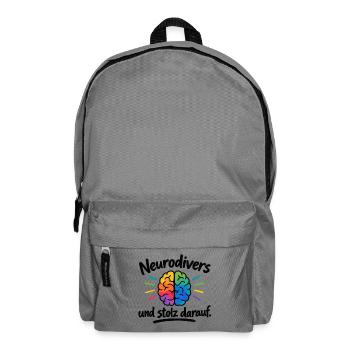 Neurodiversität strahlt bunt - Rucksack - Mittelgrau - Vorne
