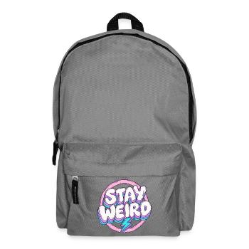 Stay Weird Pastell-Schriftzug mit Blitz - Rucksack - Mittelgrau - Vorne