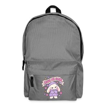 Leave Me Alone Hase im Hoodie - Rucksack - Mittelgrau - Vorne
