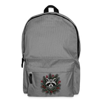 Waschbär Tannenzweige Beeren Wald Vektor Shirt - Rucksack - Mittelgrau - Vorne