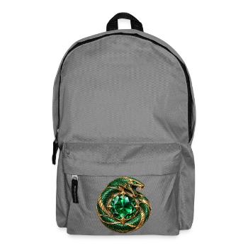 Smaragdgrüner Ouroboros - Rucksack - Mittelgrau - Vorne