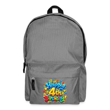 Herzlichen Glückwunsch zum 4. Geburtstag Graffiti: Großartige Straßenparty! - Rucksack - Mittelgrau - Vorne