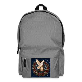 Für immer erinnerte Weihnachtstaube und Kerze - Rucksack - Mittelgrau - Vorne