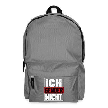 Ich gender nicht – Statement Spruch - Rucksack - Mittelgrau - Vorne