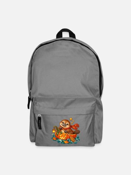 Schnabeltier im Halloween-Kürbis - Rucksack - Mittelgrau