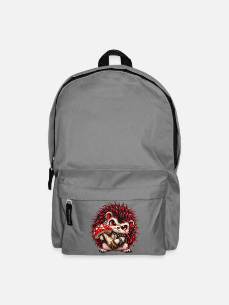 Gothic Punk Igel mit Pilz – Süßer Grusel - Rucksack - Mittelgrau