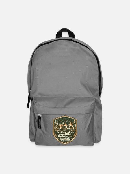 Beagle - Hundeschule eins. Wald null. - Rucksack - Mittelgrau