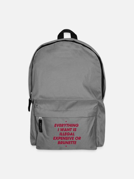 07 Alles, was ich will, ist illegal, Brünette - Rucksack - Mittelgrau