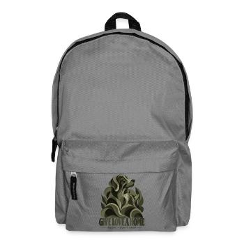 Give Love A Home – Adopt Don’t Shop - Rucksack - Mittelgrau - Vorne