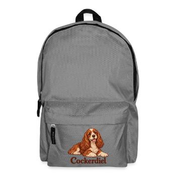 Cocker Spaniel Kuschelportrait - Rucksack - Mittelgrau - Vorne