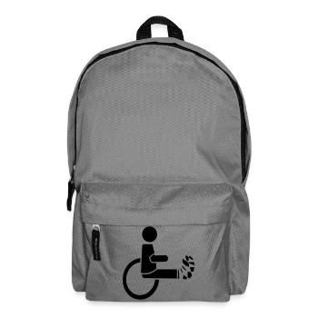 Rollstuhlfahrer mit Bein in Gips # - Rucksack - Mittelgrau - Vorne