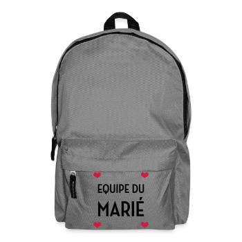 Equipe du Marié / Mariage / EVJF / EVG / Amour - Sac à dos - gris éléphant - Devant