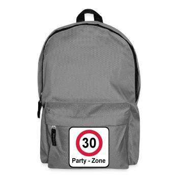 30.Geburtstag , Schild Party Zone (25) - Rucksack - Mittelgrau - Vorne