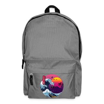 Retro Japanese Wave - Backpack - elephant grey - Front