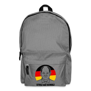 stolz auf Scholz, Bundeskanzler, Deutschland Shirt - Rucksack - Mittelgrau - Vorne