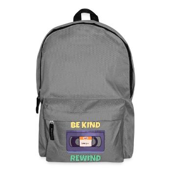 Sei freundlich und spule zurück -Vhs-Blockbuster - Rucksack - Mittelgrau - Vorne