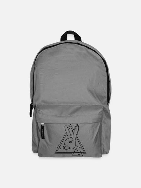 Hase in geometrischer Form - Line-Art-Design - Rucksack - Mittelgrau