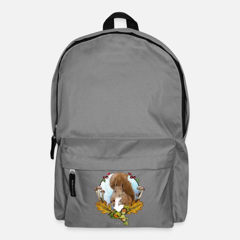 Eichhörnchen im Herbst - Rucksack - Mittelgrau