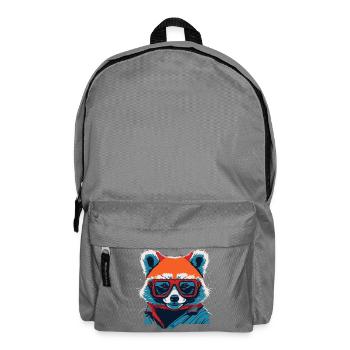 Féroce et fougueux : T-shirt panda rouge rétro - Sac à dos - gris éléphant - Devant