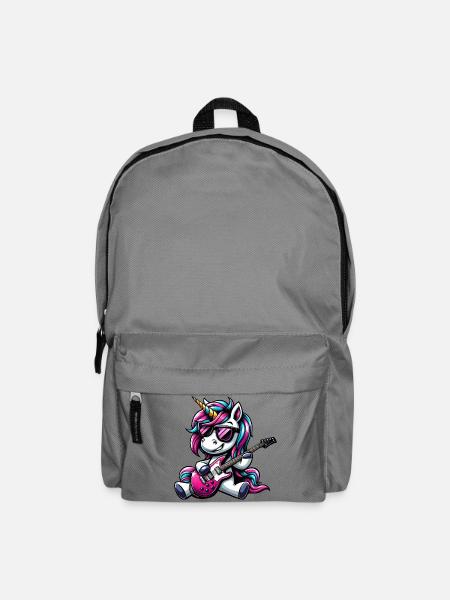 Rock & Metal Einhorn Gitarrist Band Design - Rucksack - Mittelgrau