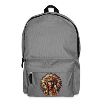 Amerikanischer Indianer Amerikaner - Rucksack - Mittelgrau - Vorne
