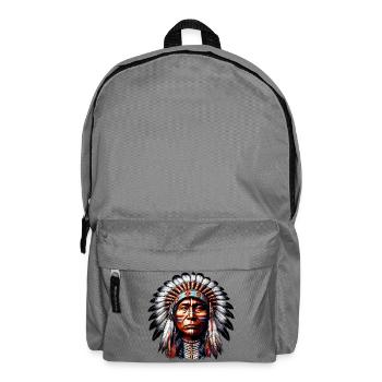 Amerikanischer Indianer Amerikaner - Rucksack - Mittelgrau - Vorne