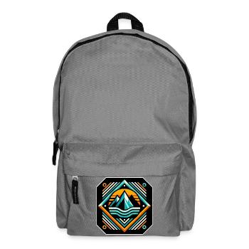 Geometrische Bergsonne mit Wellen - Rucksack - Mittelgrau - Vorne