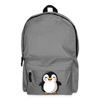 Mignon Adorable Pingouin - Conception de dessin animé charmant - Sac à dos - gris éléphant - Devant