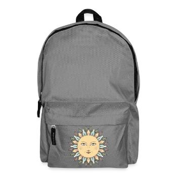 Sonnengesicht Mandala Stil - Rucksack - Mittelgrau - Vorne
