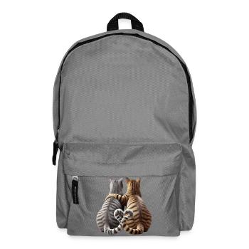 Zwei verliebte Katzen - Rucksack - Mittelgrau - Vorne