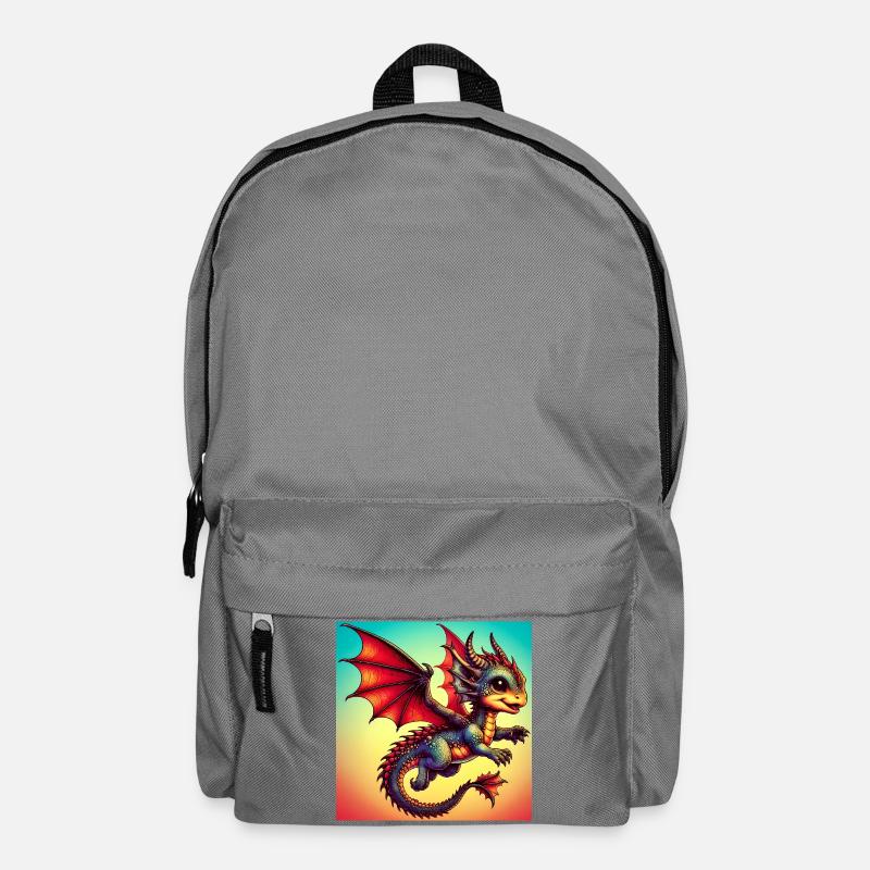 Drache - Rucksack - Mittelgrau