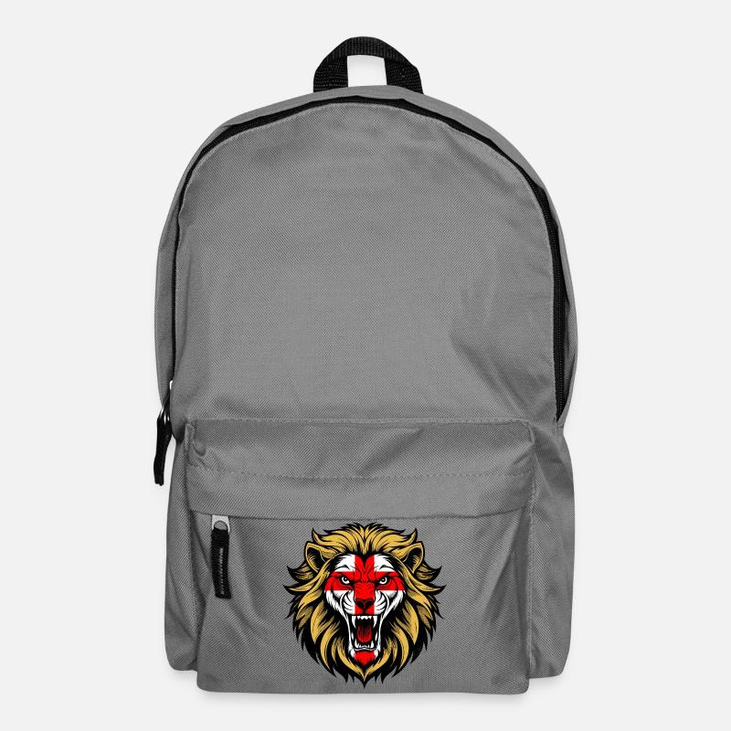 Angleterre George Croix Drapeau Féroce Lion Face Design - Sac à dos - gris éléphant