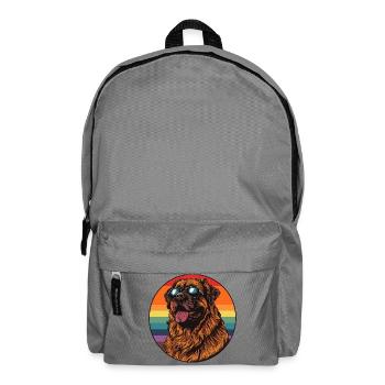 Labrador in retro rainbow design - Backpack - elephant grey - Front