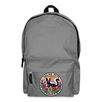 Skunk Mom Floral Patch - Backpack - elephant grey - Front