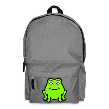 Frosch Kröte lächelt lustig Comic glücklich süß - Rucksack - Mittelgrau - Vorne