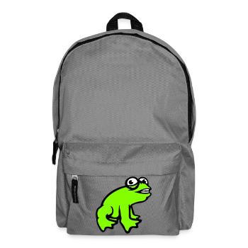 Frog grins cool funny comic crazy toad - Backpack - elephant grey - Front