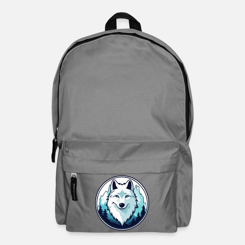 Polarwolf (Kopf) - Rucksack - Mittelgrau