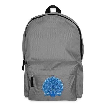 Cobalt Blue Peacock Fan - Backpack - elephant grey - Front