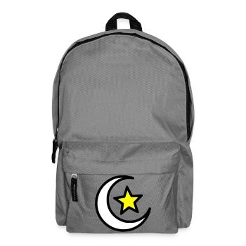 Mondsichel & Stern | Islamisches Symbol Line Art - Rucksack - Mittelgrau - Vorne