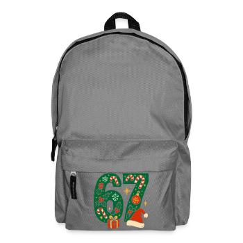 Christmas 6-7 Fun 67 Number 6 7 Xmas Six Seven - Backpack - elephant grey - Front
