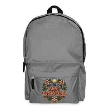 World's Best Grandma Floral - Backpack - elephant grey - Front
