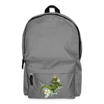 Crowned lizard with flowers and shiny accents - Backpack - elephant grey - Front