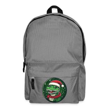 Alligator avec le chapeau de Père Noël - Sac à dos - gris éléphant - Devant