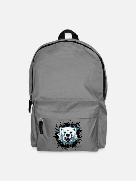 Eisbär im Splatter-Style - Rucksack - Mittelgrau