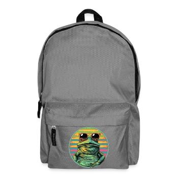 Frog with retro sunglasses - Backpack - elephant grey - Front