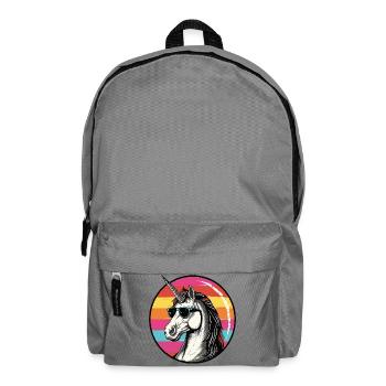 Unicorn mit Sonnenbrille Sunset - Rucksack - Mittelgrau - Vorne