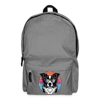 Retro dog with sunglasses - Backpack - elephant grey - Front